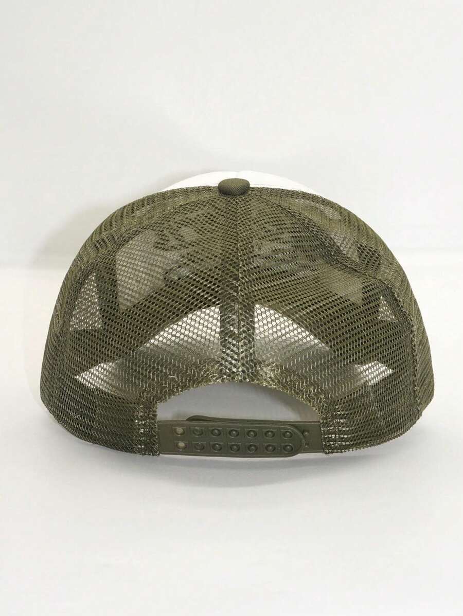 Casquette Western Vintage brodee et efilochee verte de derriere