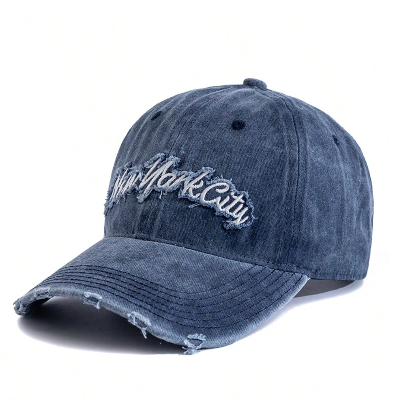 Casquette new-york city brodee bleu