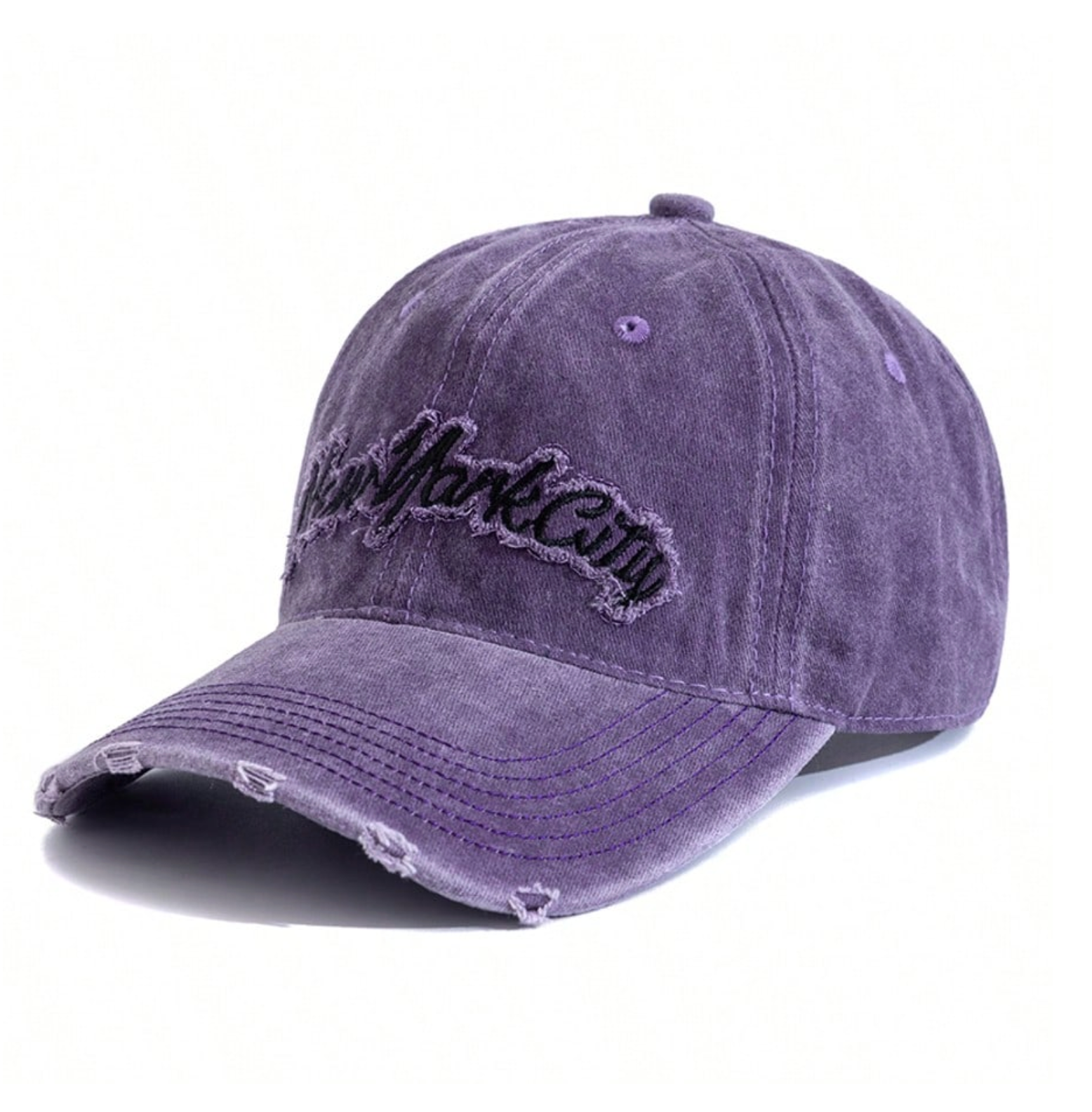 Casquette new-york city brodee violette