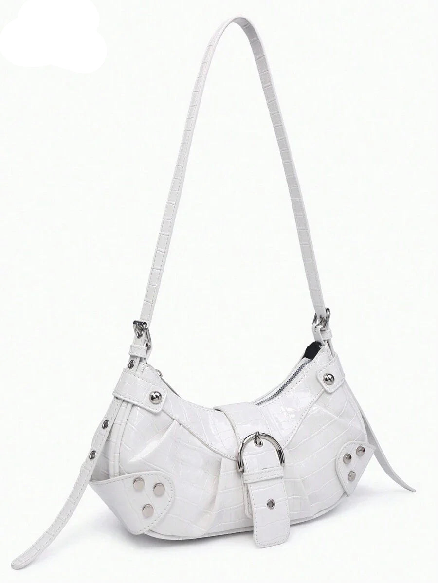 Sac en Simili Cuir a bandouliere pour femme blanc