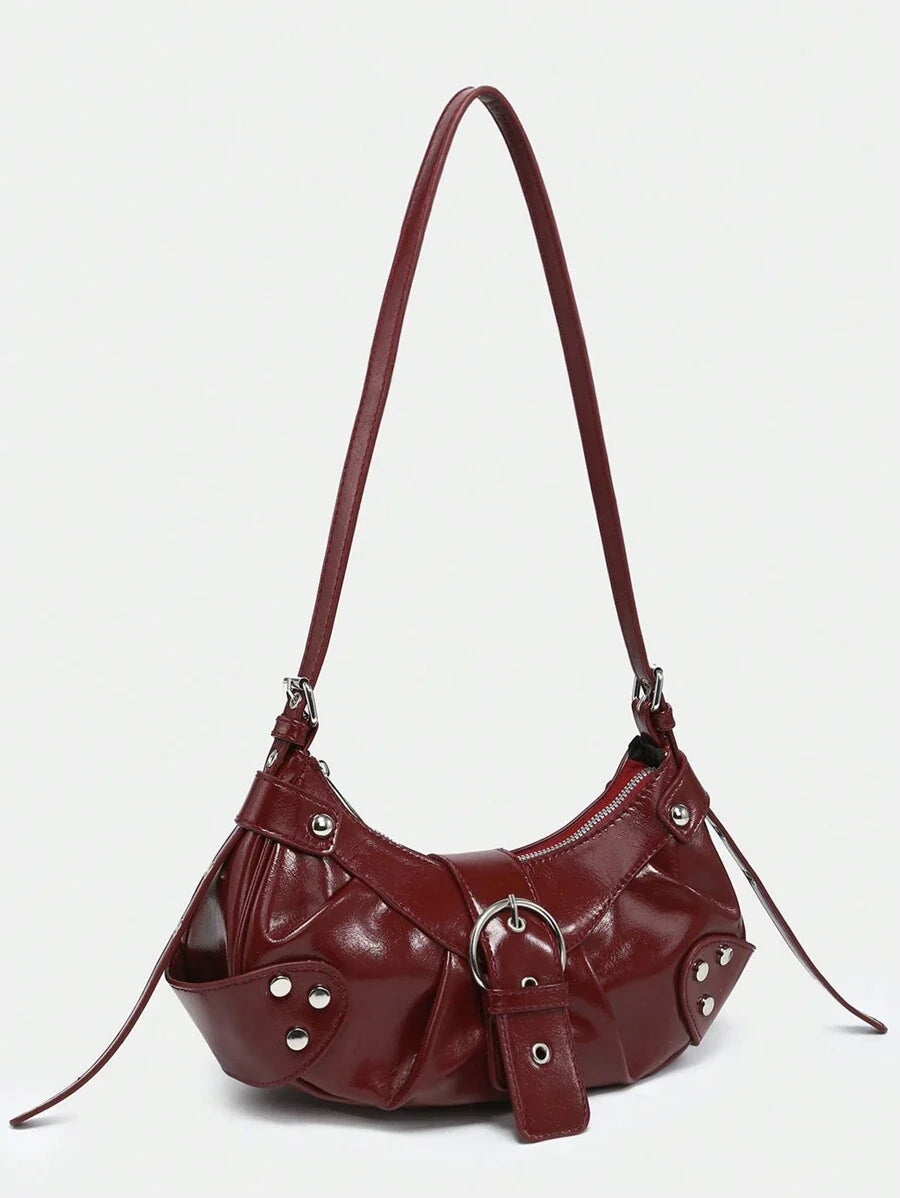 Sac en Simili Cuir a bandouliere pour femme bordeau 