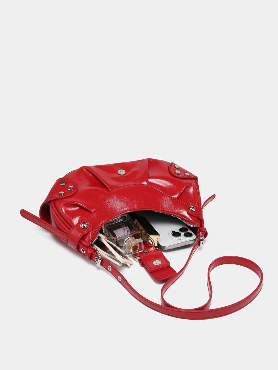 Sac en Simili Cuir a bandouliere pour femme rouge cuir lisse telephone comparaison 2 