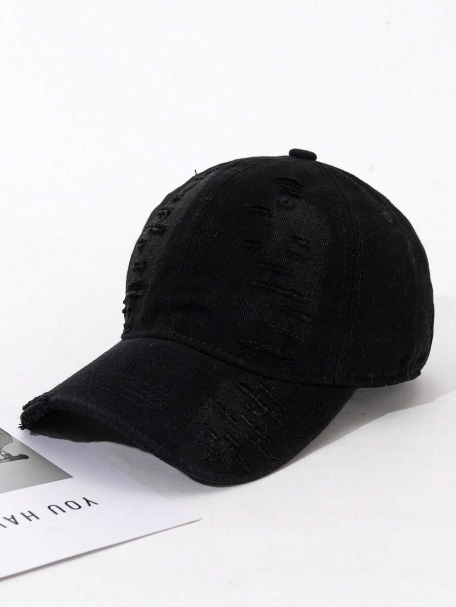 casquette delavee style efilochee noir