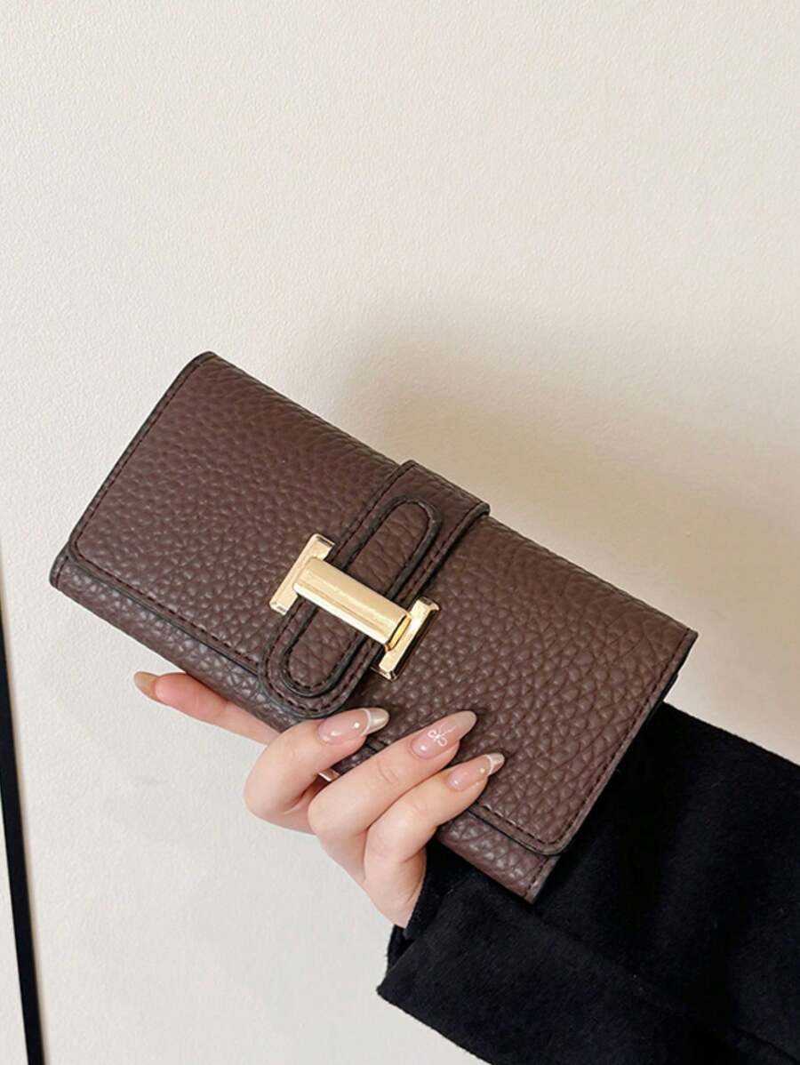 dimension portemonnaie femme marron luci 