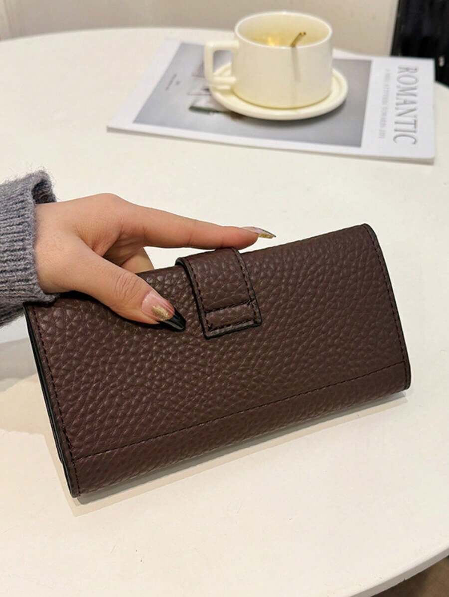 dimension portemonnaie femme marron luci 3