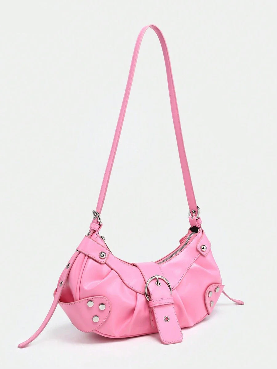 dimension sac en Simili Cuir a bandouliere pour femme rose