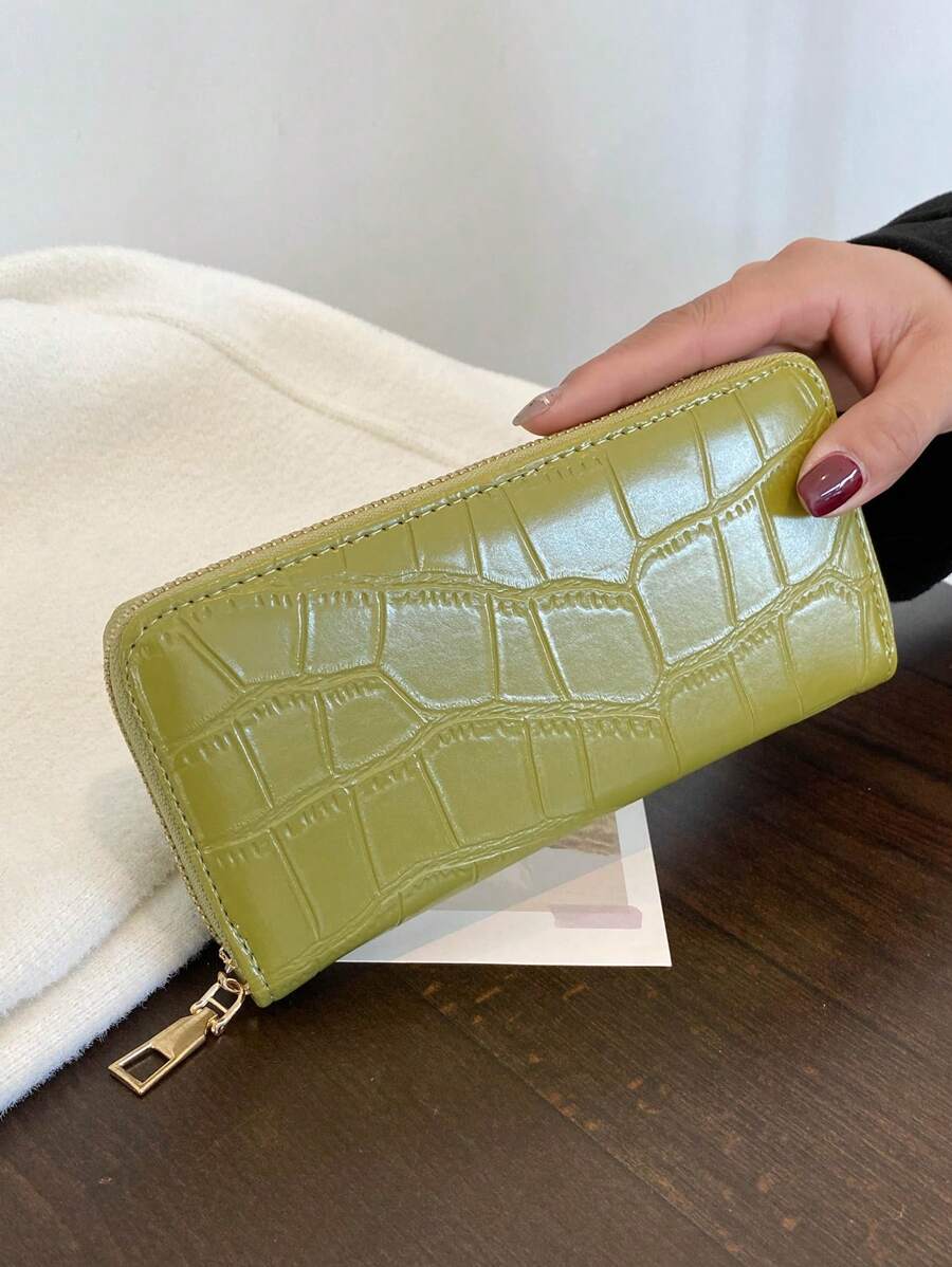 portefeuille femme ecaille crocodile croci vert 2