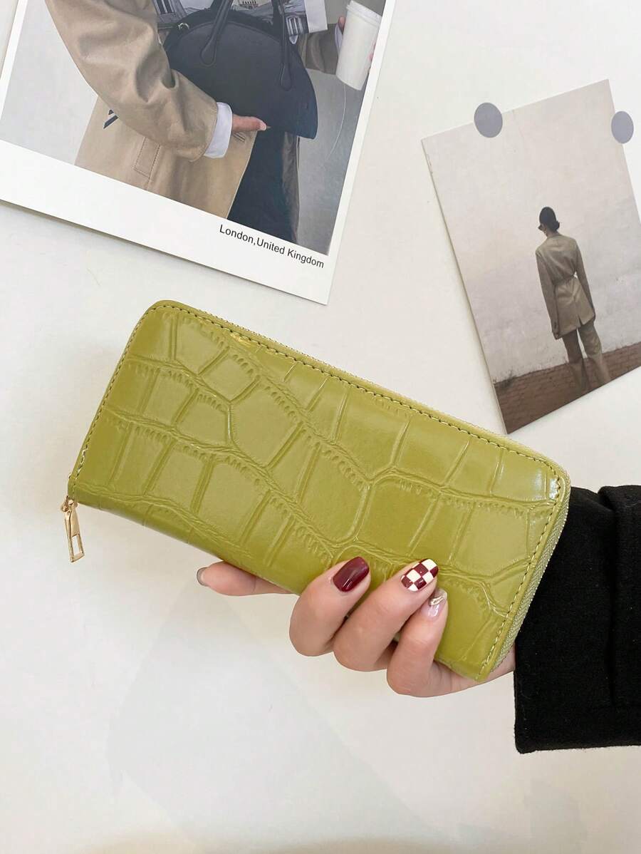 portefeuille femme ecaille crocodile croci vert 3