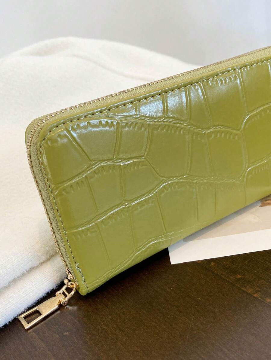 portefeuille femme ecaille crocodile croci vert 5