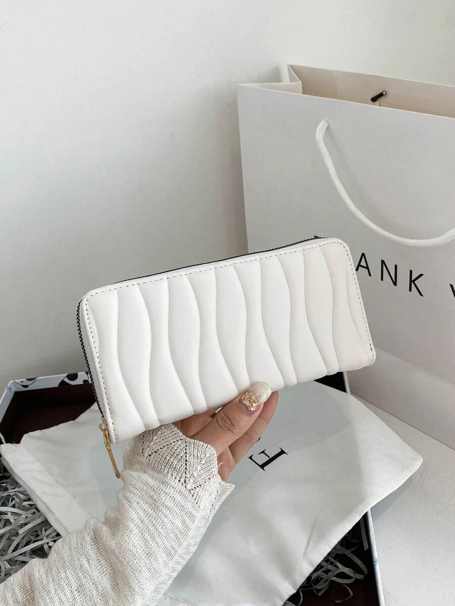 portefeuille fermeture éclair uli blanc