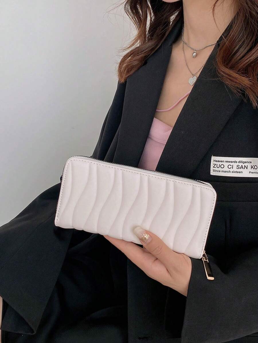 portefeuille fermeture éclair uli blanc portee