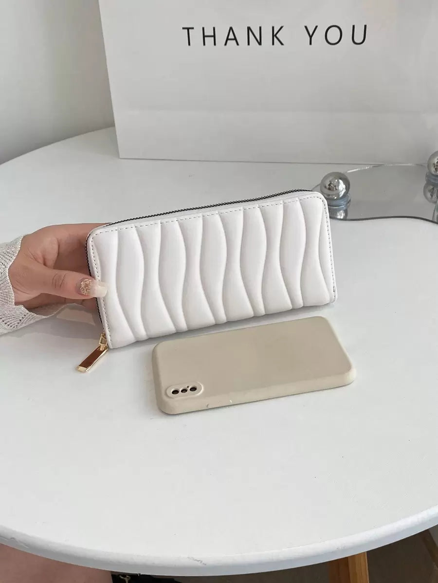 portefeuille fermeture éclair uli blanc taille