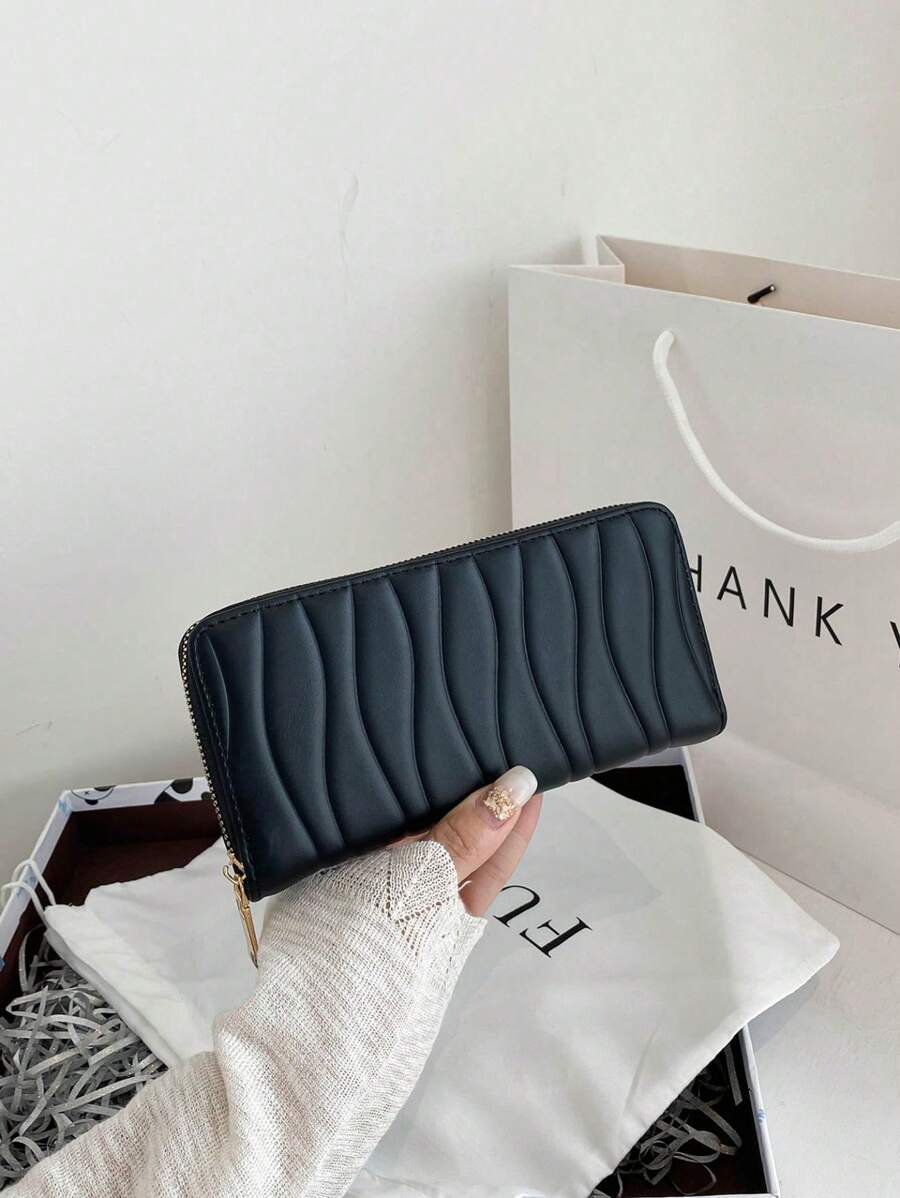 portefeuille fermeture éclair uli noir