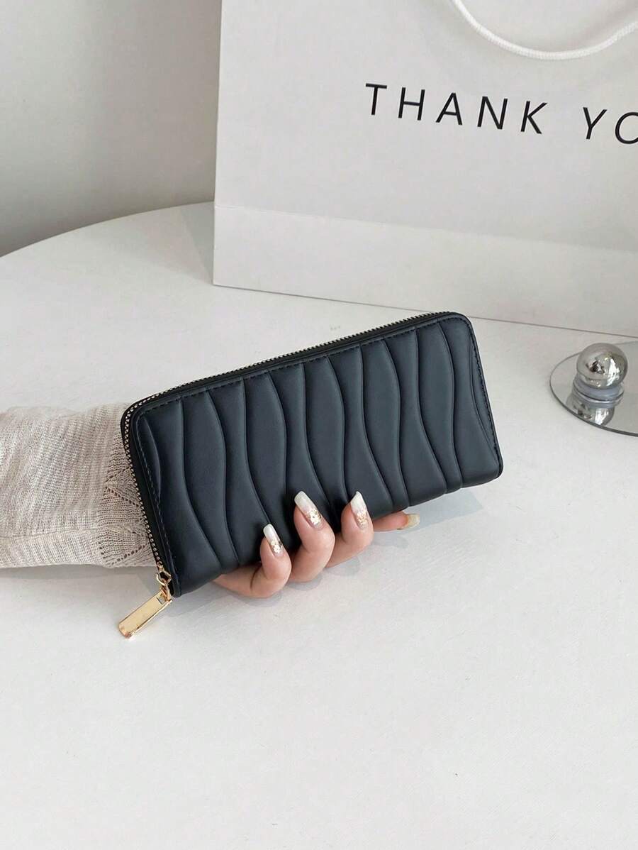 portefeuille fermeture éclair uli noir main