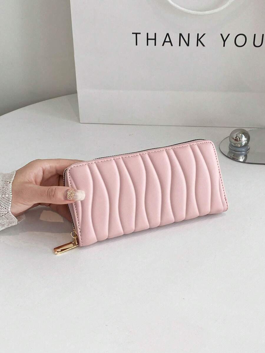 portefeuille fermeture éclair uli rose 2 