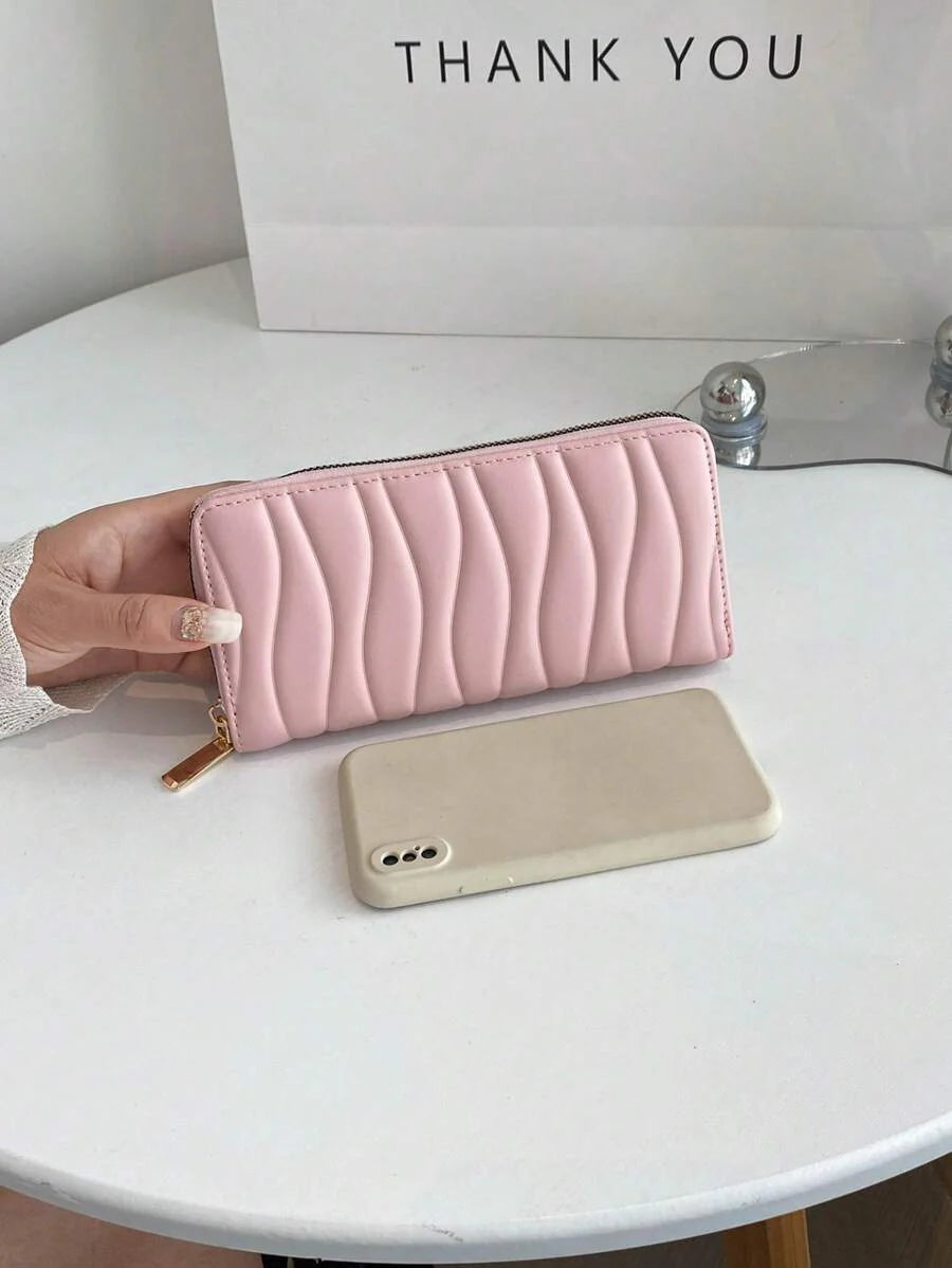 portefeuille fermeture éclair uli rose taille