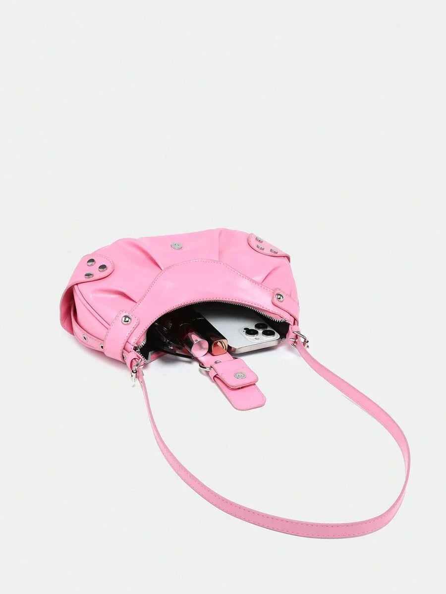 sac en Simili Cuir a bandouliere pour femme rose affaire penchee