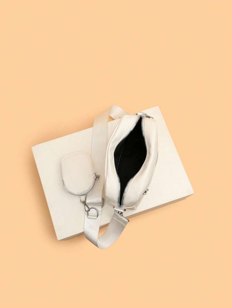 sacoche homme blanche motif avec petite sacoche ouvertre contenance fermeture eclair